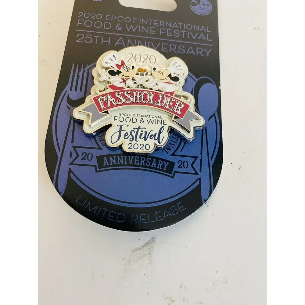 Disney Parks Pin Food & Wine Festival Epcot 2020 Mickey Minnie Mouse Passholder